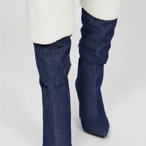 Dark Blue Denim Women's boots